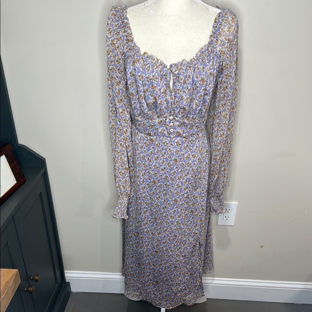 Floral Long Sleeve Dress purple forever 21